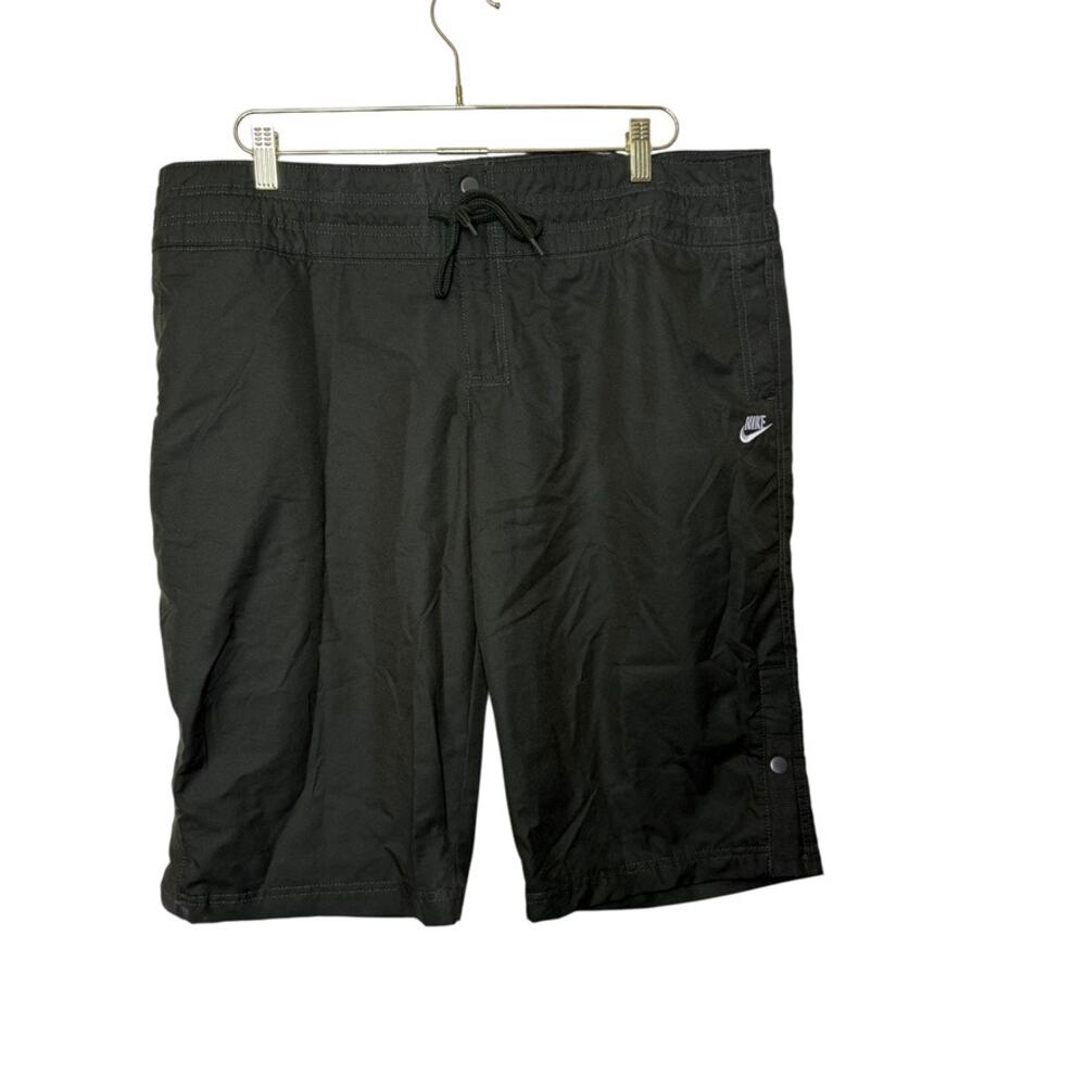 Vintage Nike Bermuda Shorts Y2K Lightweight Elastic Waistband Military Green XL‎